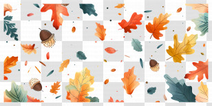 Autumn Background - Colorful Autumn Leaves Illustration Transparent PNG