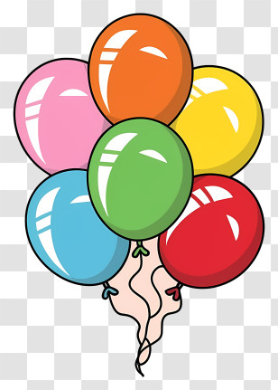 Colored Balloons - Colorful Party Balloons Transparent PNG