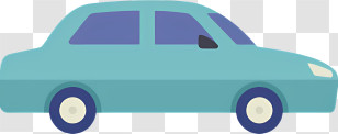Icon - Blue Simple Car Illustration Transparent PNG