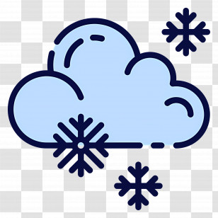Snowy Weather - Cloud With Snowflakes Icon Transparent PNG