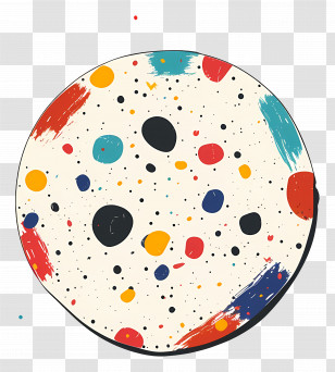 Plate With Crumbs - Colorful Abstract Circle Design Transparent PNG
