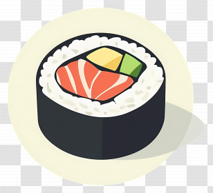 Sushi Roll - Sushi Roll With Salmon And Avocado Transparent PNG