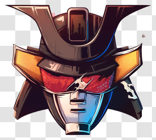 Megazord Head - Futuristic Robot Helmet Transparent PNG