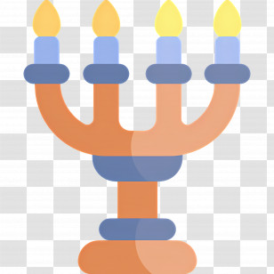 Hanukkah Menorah - Candle Holder With Lit Candles Transparent PNG