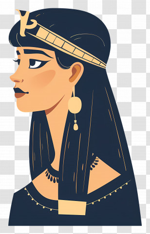 Egyptian Woman - Stylized Portrait Of A Woman In Classic Style Transparent PNG