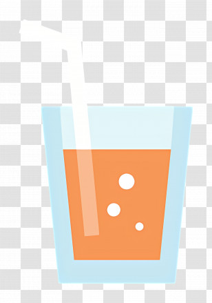 Sodium Carbonate - Orange Juice Glass With Straw Illustration Transparent PNG