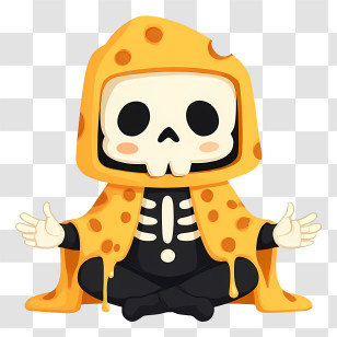 Cheese Cloak Skeleton - Skeleton In Yellow Cloak Transparent PNG