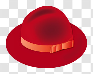 Icon - Elegant Red Hat With Ribbon Decoration Transparent PNG