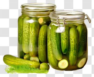 Realistic Pickles - Jars Of Pickled Cucumbers Transparent PNG