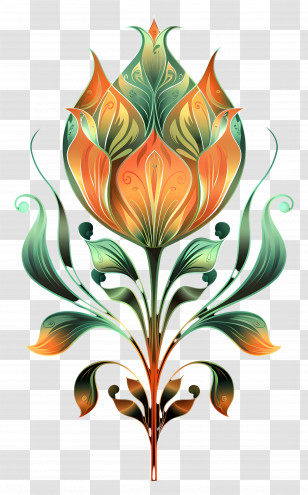 Line Art - Ornate Decorative Flower Transparent PNG