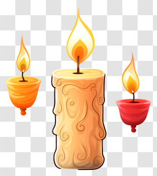 Candle - Colorful Candles With Flames Transparent PNG