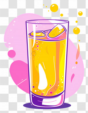 Mineral Water - Glass Of Orange Juice With Ice Cubes Transparent PNG