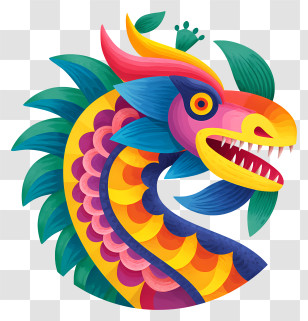Dragon - Colorful Dragon Head Illustration Transparent PNG