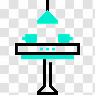 Coffee Table - Modern Hanging Table With Cups Transparent PNG
