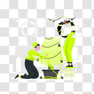 Christmas Tree Decorating - Decorating Christmas Tree Transparent PNG