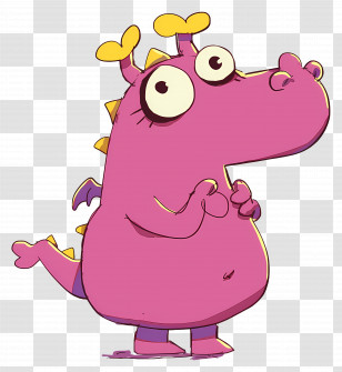 Cartoon Dragon - Pink Cartoon Dragon Character Transparent PNG