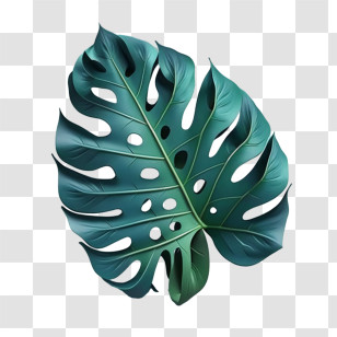 Monstera Leaf
 - Illustration Of A Monstera Leaf In Green Shades Transparent PNG