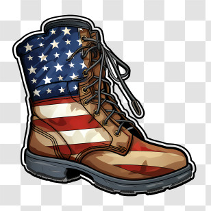 Boots - American Flag-Themed Boot Design Transparent PNG