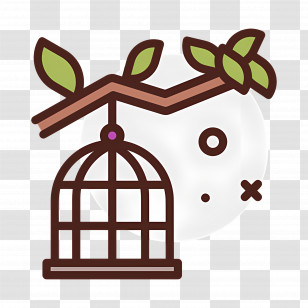 Birdhouse - Bird Cage Hanging From A Branch Transparent PNG