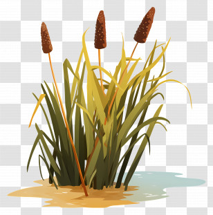 Cattails - Reeds In A Marshy Landscape Transparent PNG