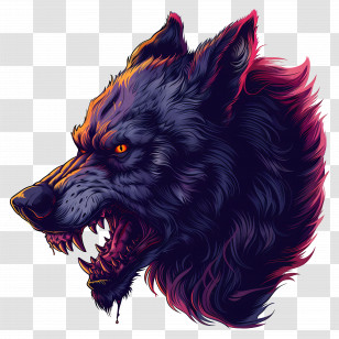 Werewolf Head - Fierce Wolf Head Illustration Transparent PNG