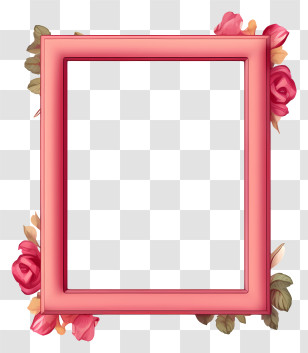 Pink Roses Frame - Red Floral Frame For Beautiful Memories Transparent PNG