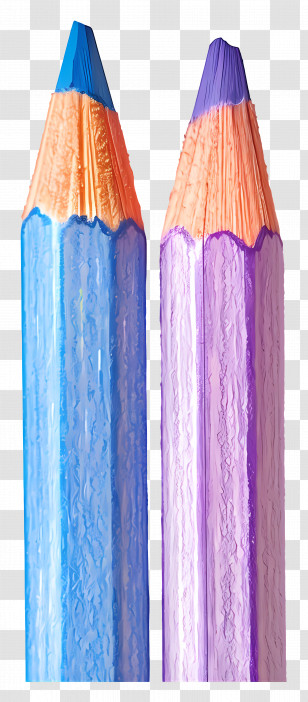 Colored Pencils - Blue And Purple Colored Pencils Transparent PNG