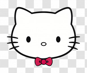 Hello Kitty - Minimalist Hello Kitty Face Illustration Transparent PNG