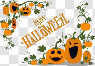 Halloween Pumpkin Poster - Flowering Plant - Yellow Transparent PNG