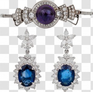 Earring Sapphire Necklace Diamond Jewellery - Earrings Transparent PNG