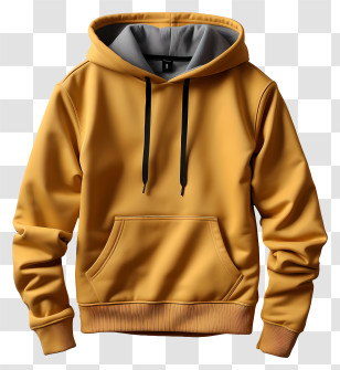 Hoodie - Yellow Hoodie With Contrasting Interior Transparent PNG