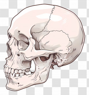 Skull - Realistic Side View Illustration Of A Human Skull Transparent PNG