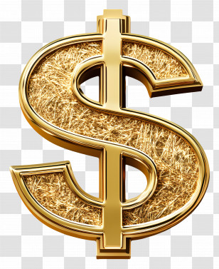 Golden Dollar Sign - Golden Dollar Sign Symbol Transparent PNG