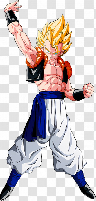 Gogeta - Anime Warrior With Blue Hair Transparent PNG