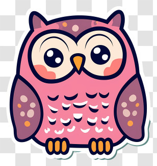 Cute Pink Owl - Cute Pink Owl Illustration Transparent PNG