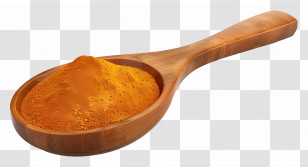 Turmeric Powder - Turmeric Powder In Wooden Spoon Transparent PNG