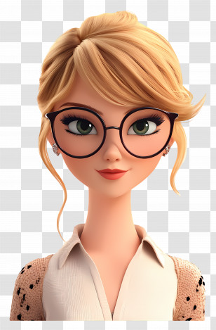 Taylor Swift - Cartoon Woman With Glasses Illustration Transparent PNG