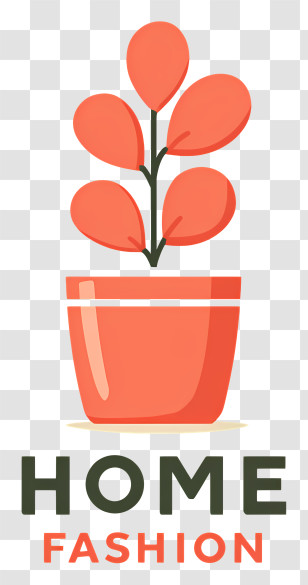 Home Fashion Logo - Red Potted Plant Logo Transparent PNG