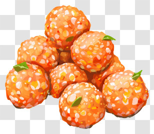 Rava Ladoo - Orange Food Balls Transparent PNG