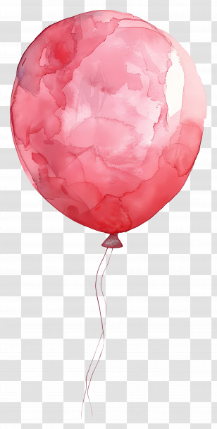Single Balloon - Pink Watercolor Balloon Illustration Transparent PNG