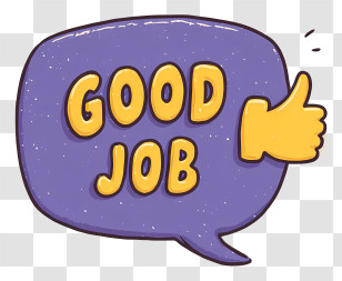 Good Job - Good Job Message With Thumbs Up Transparent PNG