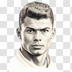 Cristiano Ronaldo - Realistic Portrait Drawing Transparent PNG