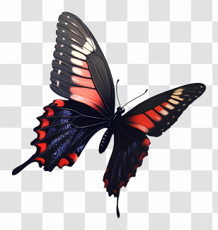 Flying Butterfly - Colorful Butterfly With Vibrant Wings Transparent PNG