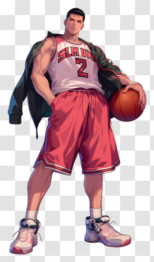 Slam Dunk - Stylized Basketball Player Character Transparent PNG