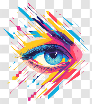 Eye With Arrows - Colorful Abstract Eye With Patterns Illustration Transparent PNG