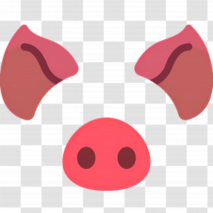 Pig Nose - Cute Pig Face With Ears And Nose Transparent PNG