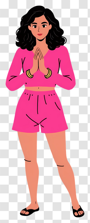 Woman Full Body - Casual Woman In Pink Outfit Transparent PNG