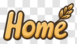 Home Logo - Home Text With Wheat Transparent PNG