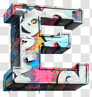 Letter E - Graffiti Letter E Transparent PNG