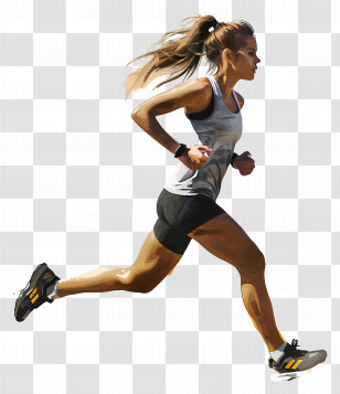 Woman Jogging - Female Runner In Motion On Transparent Background Transparent PNG